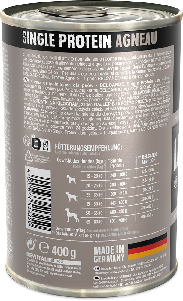 Belcando 400g/6kpl LAMB Single Protein