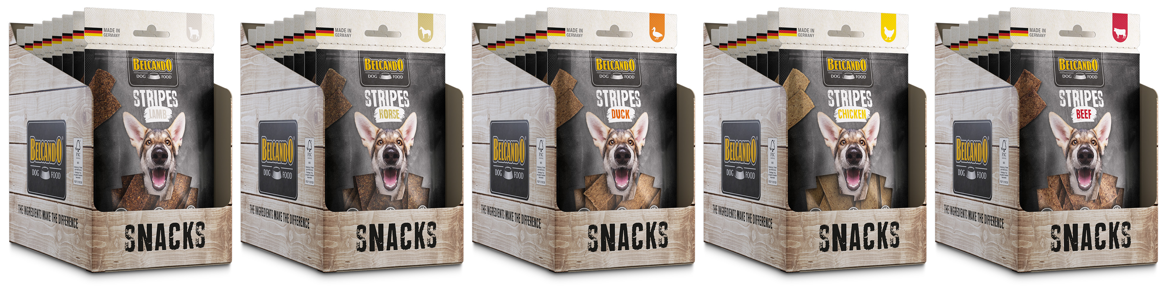 Belcando Snacks myyntiteline 75kpl herkkuja