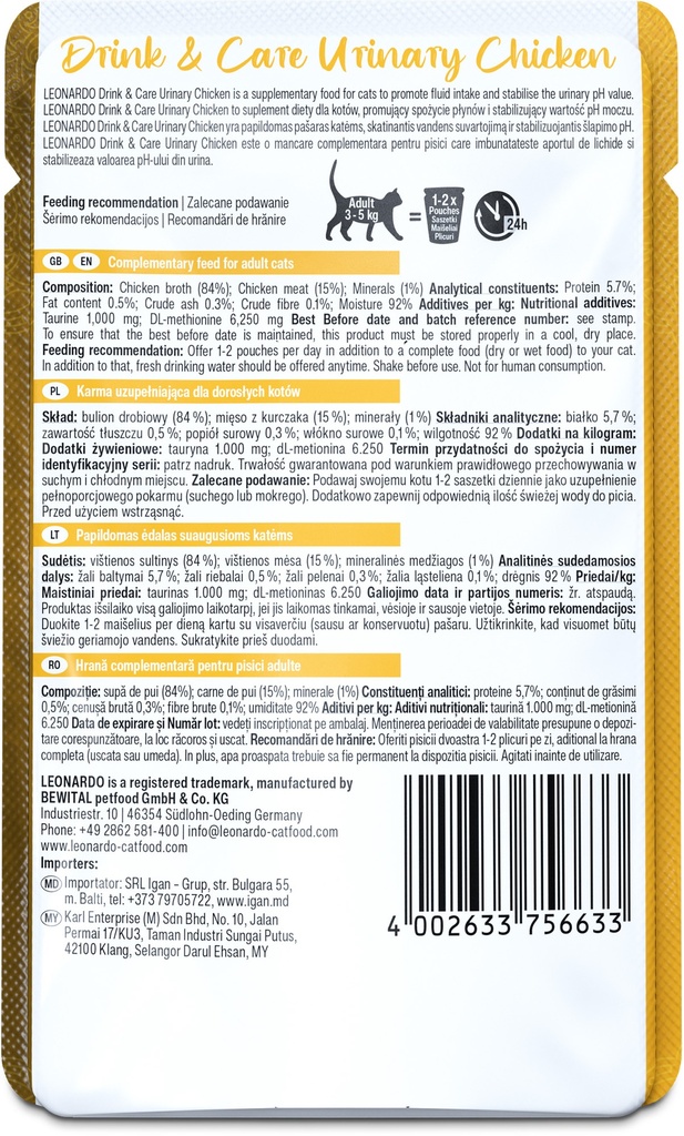 Leonardo DRINK 40g*20kpl Urinary