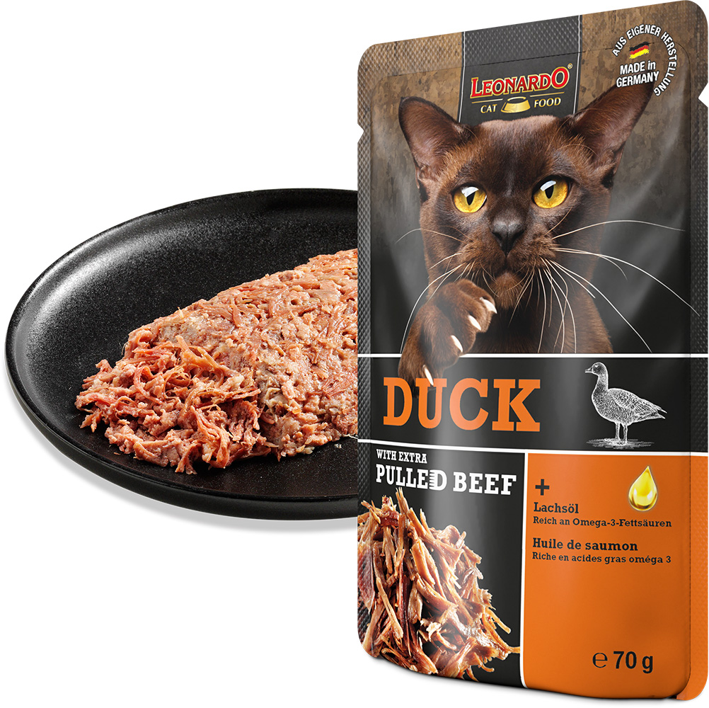 Leonardo 70g*16kpl DUCK +extra pulled Beef