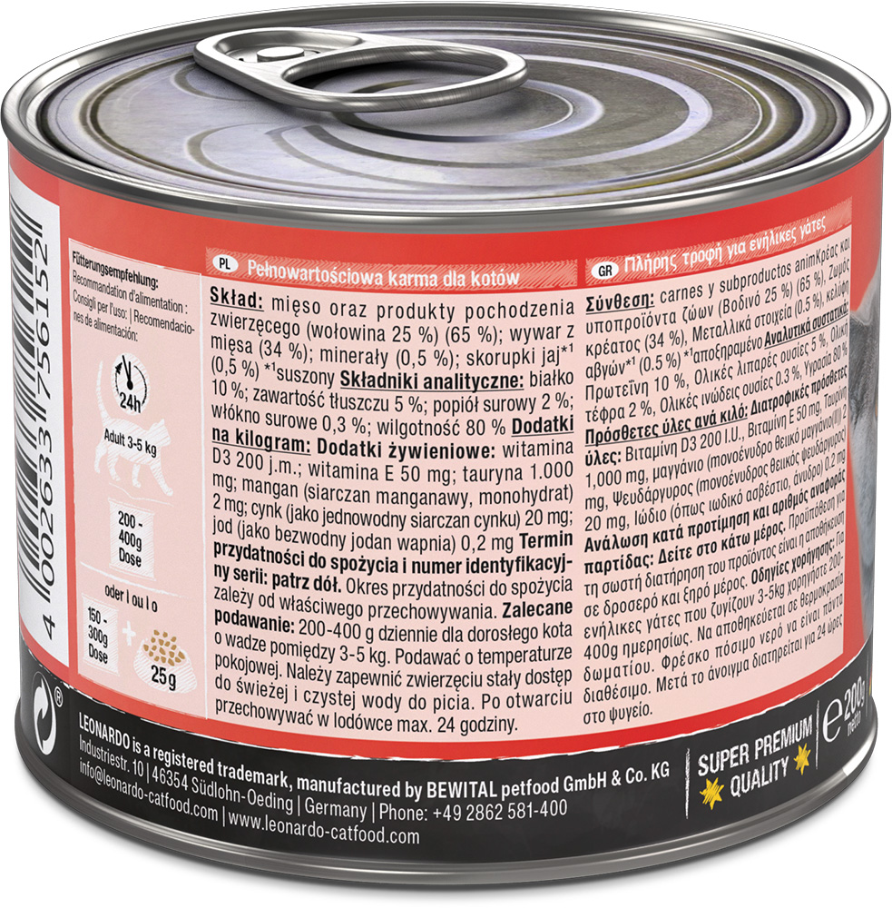Leonardo 200g*6kpl rich in BEEF