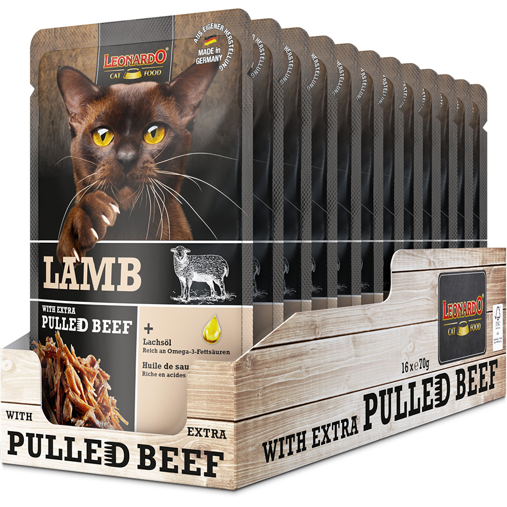 Leonardo 70g*16kpl LAMB +extra pulled Beef