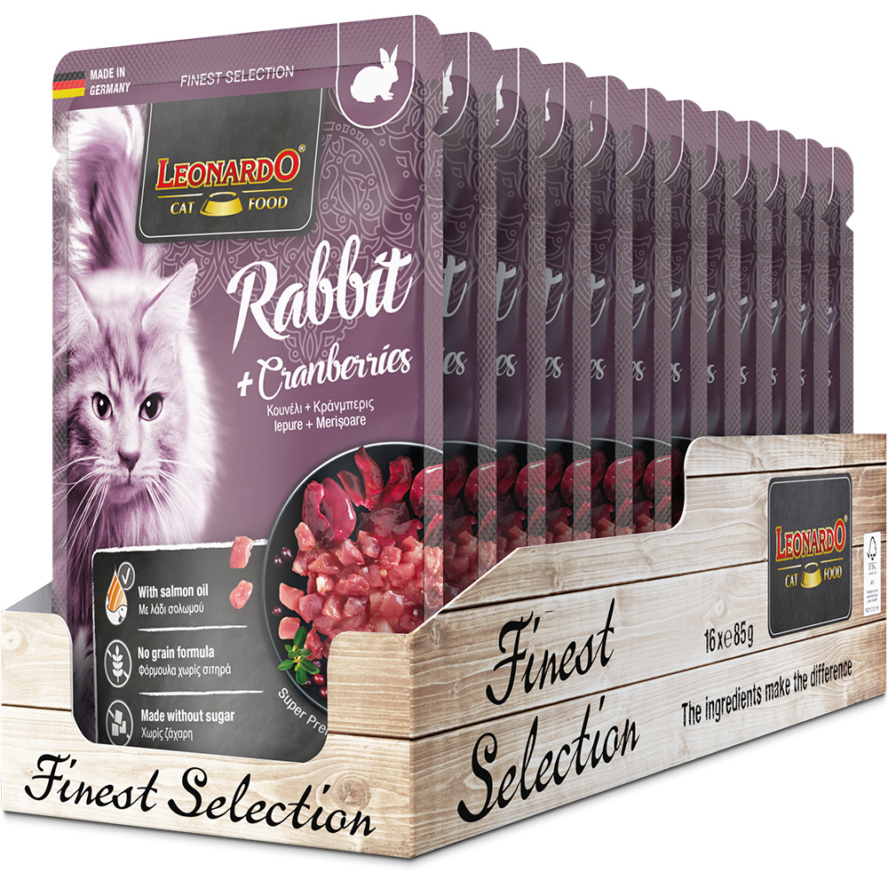 Leonardo 85g*16kpl Rabbit + Cranberries