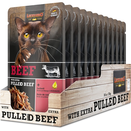[756505] Leonardo 70g*16kpl BEEF +extra pulled Beef