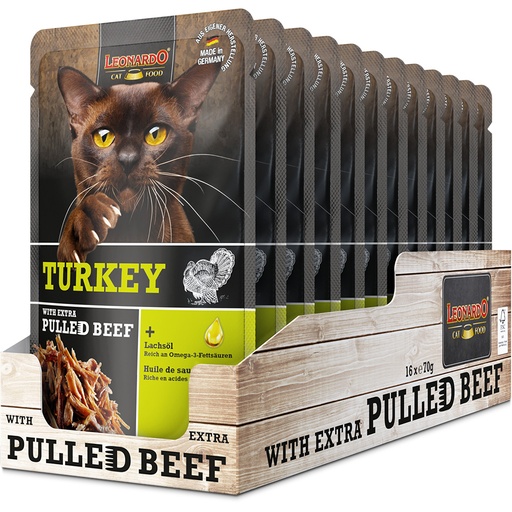 [756525] Leonardo 70g*16kpl TURKEY +extra pulled Beef